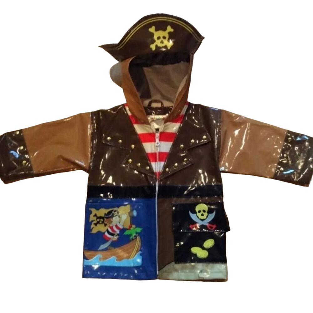 Kidorable Baby 12-18M Pirate Brown Hooded Rain Coat Jacket